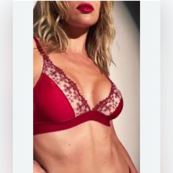 NWT Dot76/ Red satin & lace bralette/ Made in Italy/ Size US M - Picture 1 of 11